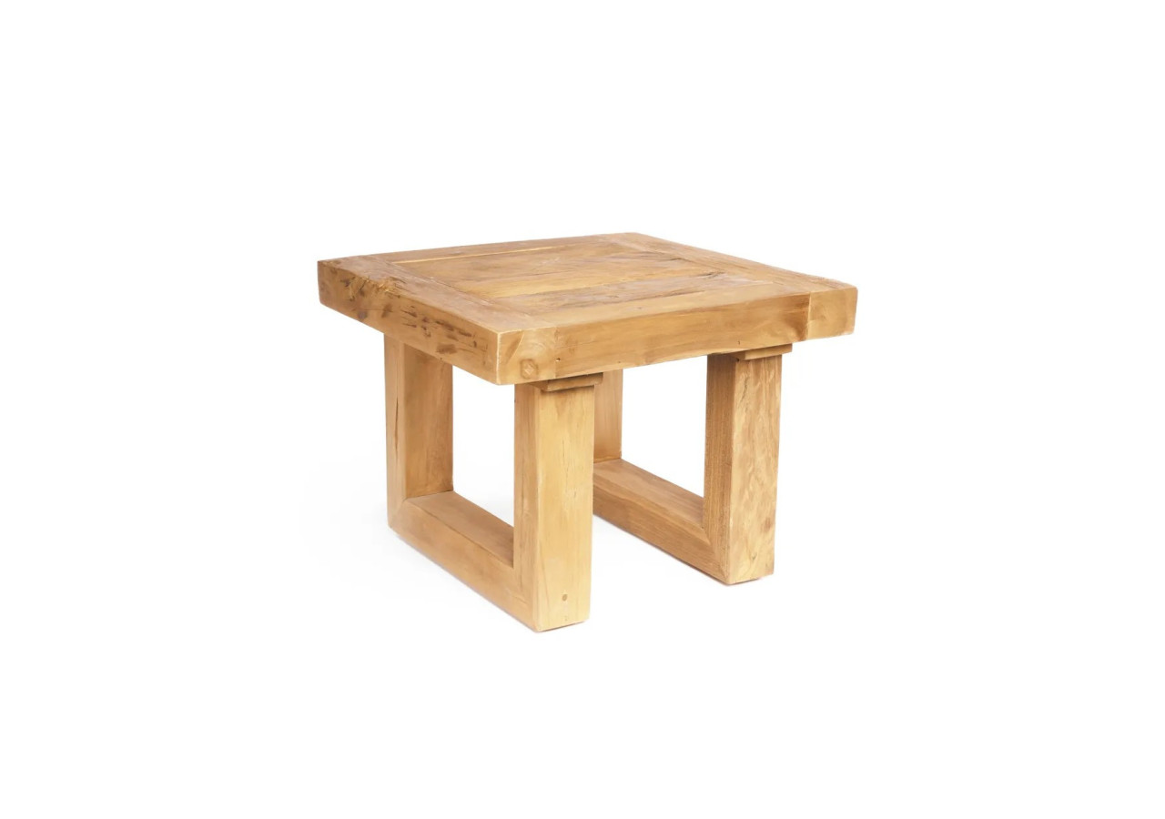 Table d'appoint en teck recyclé - Design naturel et durable - JACI027N - Bazar Bizar