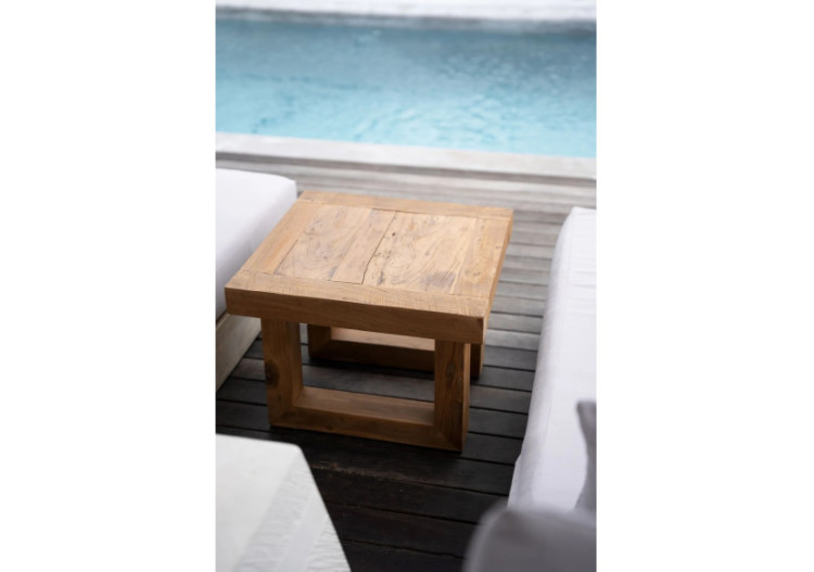 Table d'appoint en teck recyclé - Design naturel et durable - JACI027N - Bazar Bizar 2