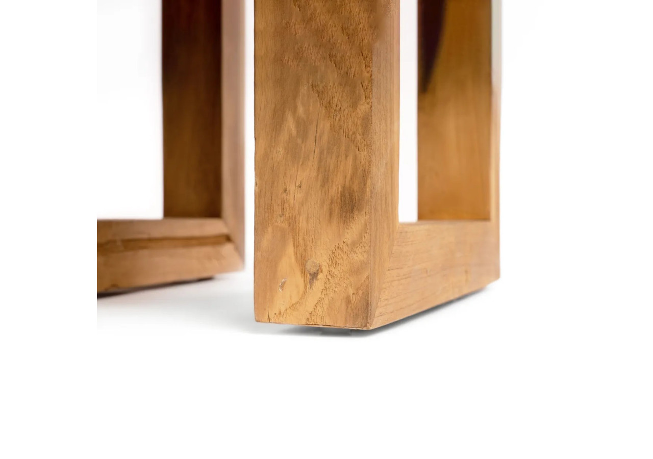 Table d'appoint en teck recyclé - Design naturel et durable - JACI027N - Bazar Bizar