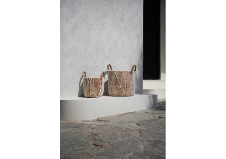Panier en macramé tissé - Petit modèle décoratif - JAAD002NW-S - Bazar Bizar 2