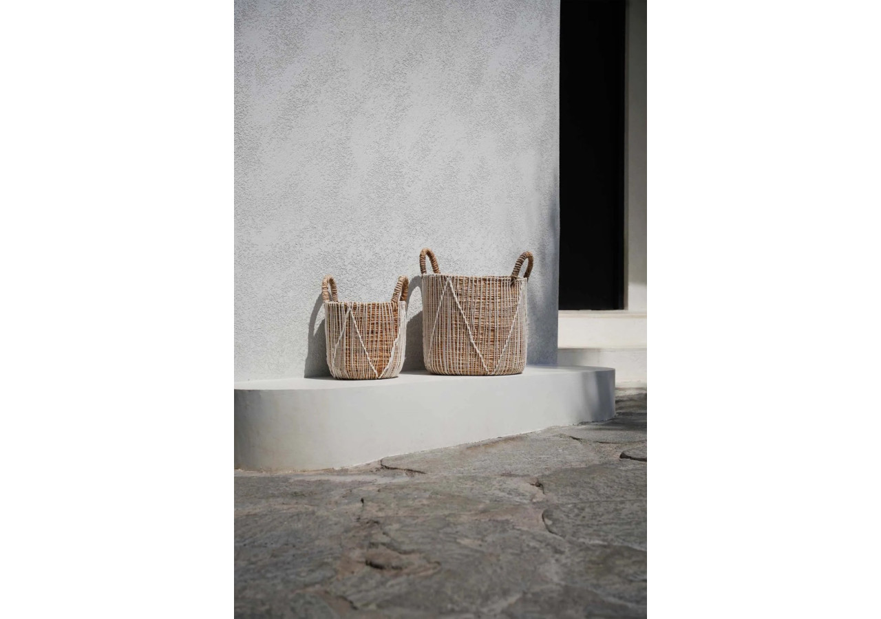 Panier en macramé tissé - Petit modèle décoratif - JAAD002NW-S - Bazar Bizar