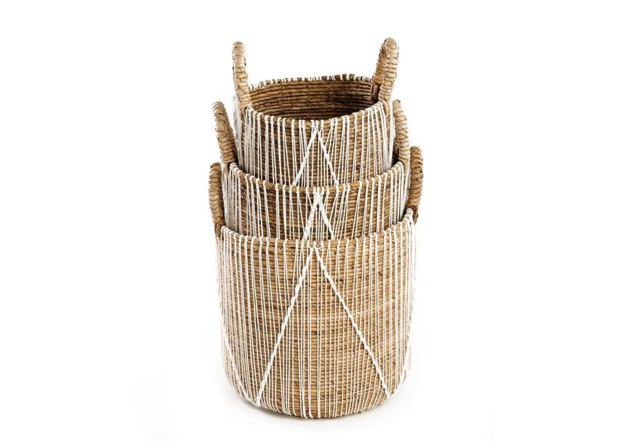 Panier en macramé tissé - Petit modèle décoratif - JAAD002NW-S - Bazar Bizar
