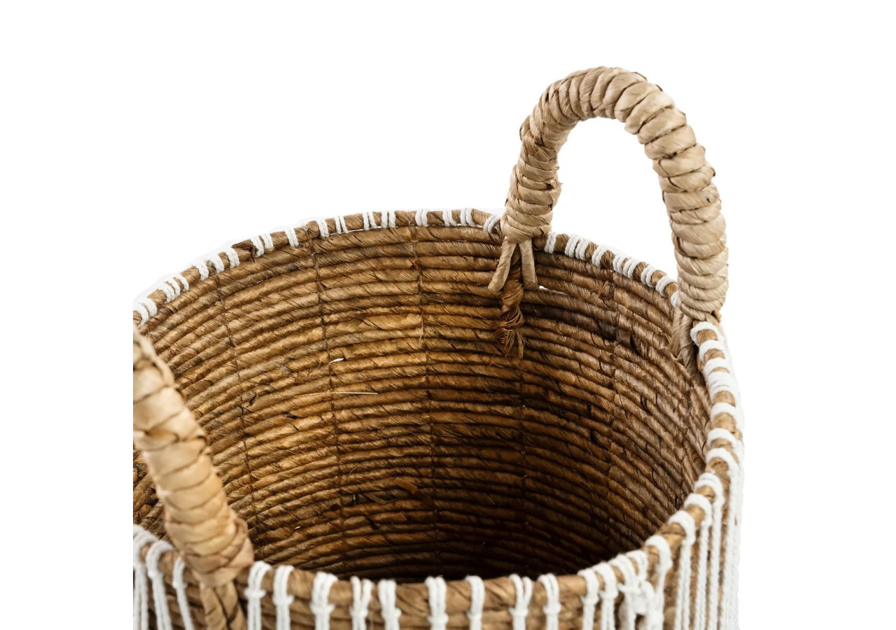 Panier en macramé tissé - Petit modèle décoratif - JAAD002NW-S - Bazar Bizar