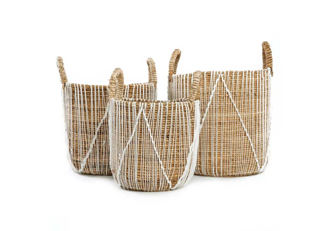 Panier en macramé tissé - Petit modèle décoratif - JAAD002NW-S - Bazar Bizar