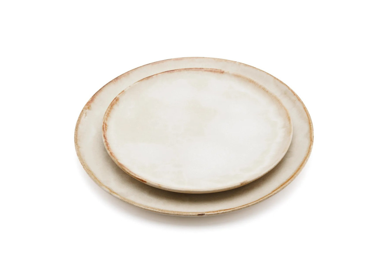 Assiette de Dîner Cascais - Lot de 4 - Élégance Artisanale - POCE050W-L-SET4 - Bazar Bizar