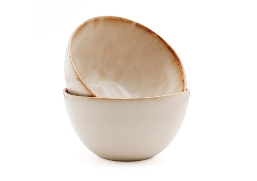 Bol CASCAIS - M - Set de 6 - Céramique portugaise raffinée - POCE056W-M-SET6 - Bazar Bizar