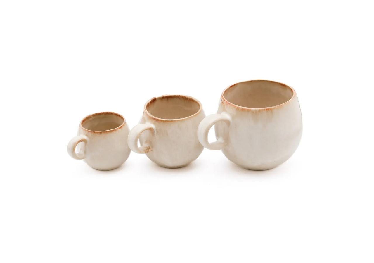 Mug CASCAIS - M - Set de 6 - Élégance en céramique portugaise - POCE053W-M-SET6 - Bazar Bizar