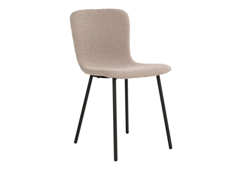 Chaise de Salle à Manger HALDEN - Set de 2 - Boucle beige avec pieds noirs - 1001105 - House Nordic Chaise de Salle à Manger HALDEN - Set de 2 - Boucle beige avec pieds noirs - 1001105 - House Nordic