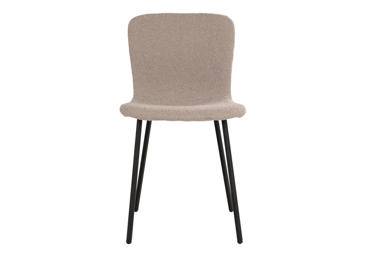 Chaise de Salle à Manger HALDEN - Set de 2 - Boucle beige avec pieds noirs - 1001105 - House Nordic
