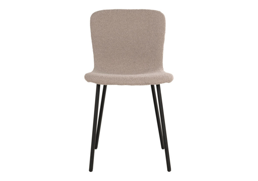 Chaise de Salle à Manger HALDEN - Set de 2 - Boucle beige avec pieds noirs - 1001105 - House Nordic Chaise de Salle à Manger HALDEN - Set de 2 - Boucle beige avec pieds noirs - 1001105 - House Nordic