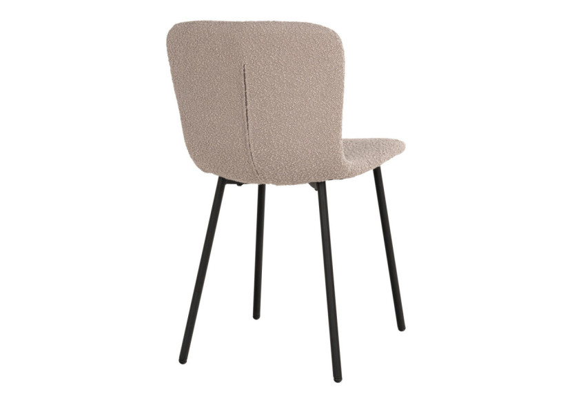 Chaise de Salle à Manger HALDEN - Set de 2 - Boucle beige avec pieds noirs - 1001105 - House Nordic Chaise de Salle à Manger HALDEN - Set de 2 - Boucle beige avec pieds noirs - 1001105 - House Nordic