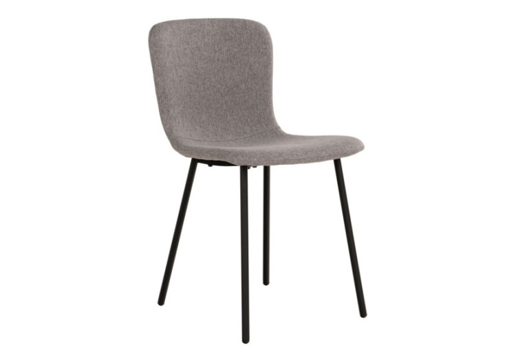 Chaise de Salle à Manger HALDEN - Gris clair avec pieds noirs - 1001106 - House Nordic