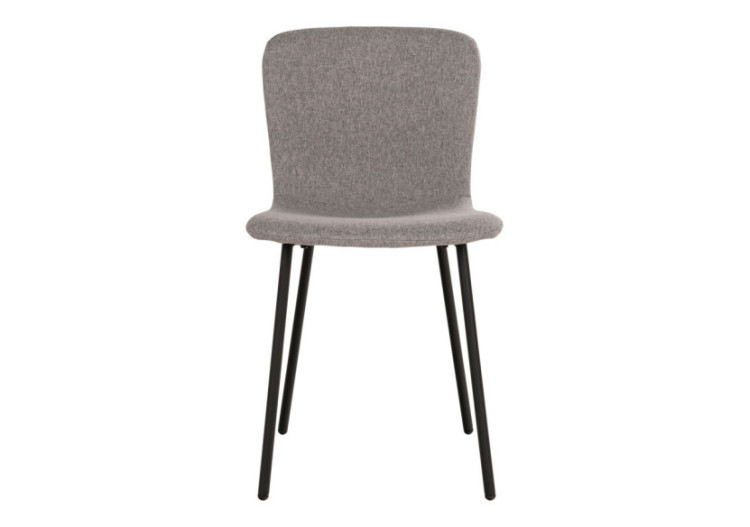 Chaise de Salle à Manger HALDEN - Gris clair avec pieds noirs - 1001106 - House Nordic 2