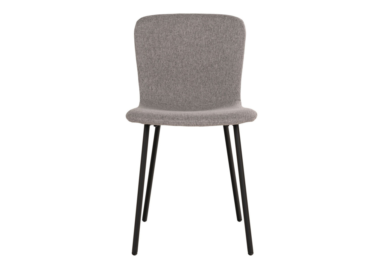 Chaise de Salle à Manger HALDEN - Gris clair avec pieds noirs - 1001106 - House Nordic