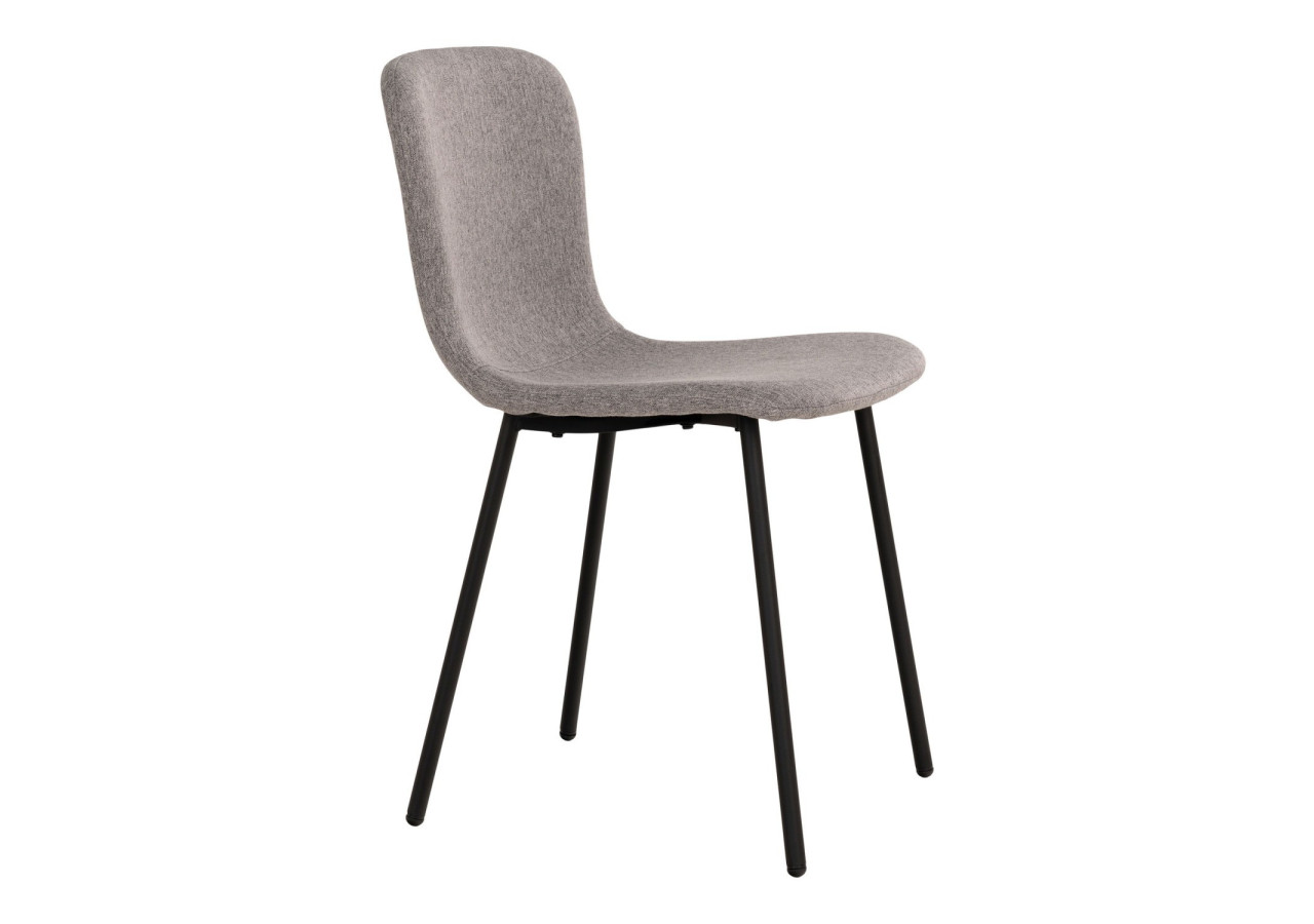 Chaise de Salle à Manger HALDEN - Gris clair avec pieds noirs - 1001106 - House Nordic
