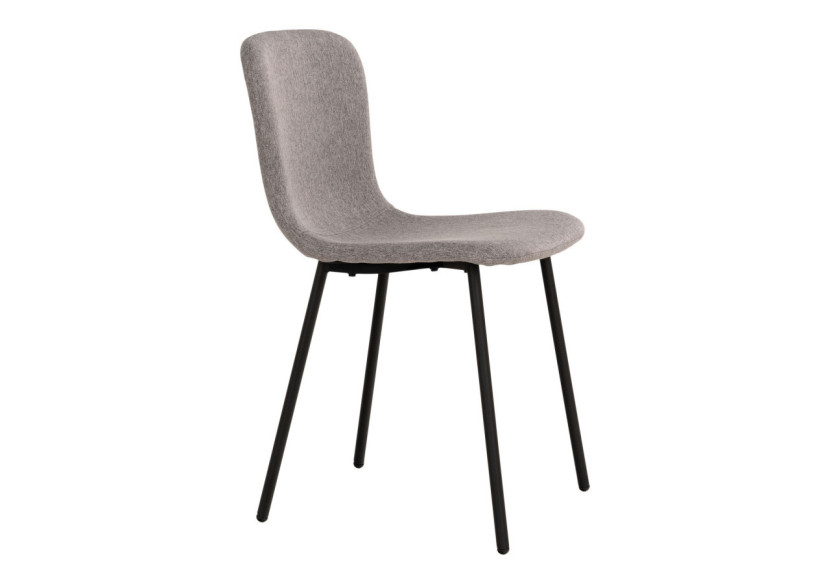 Chaise de Salle à Manger HALDEN - Gris clair avec pieds noirs - 1001106 - House Nordic Chaise de Salle à Manger HALDEN - Gris clair avec pieds noirs - 1001106 - House Nordic