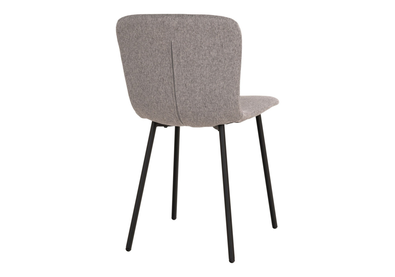 Chaise de Salle à Manger HALDEN - Gris clair avec pieds noirs - 1001106 - House Nordic