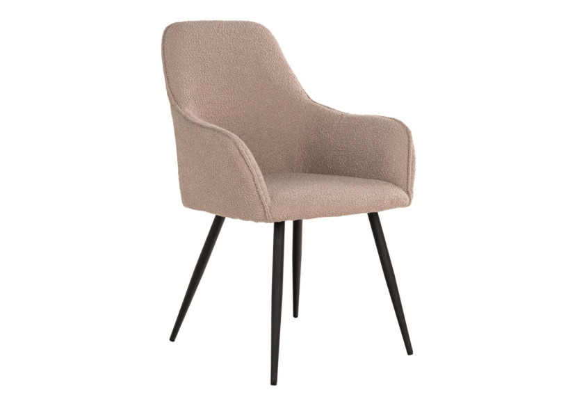 Chaise de Salle à Manger HARBO - Boucle beige avec pieds noirs - 1001164 - House Nordic Chaise de Salle à Manger HARBO - Boucle beige avec pieds noirs - 1001164 - House Nordic
