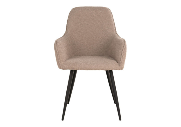 Chaise de Salle à Manger HARBO - Boucle beige avec pieds noirs - 1001164 - House Nordic 2