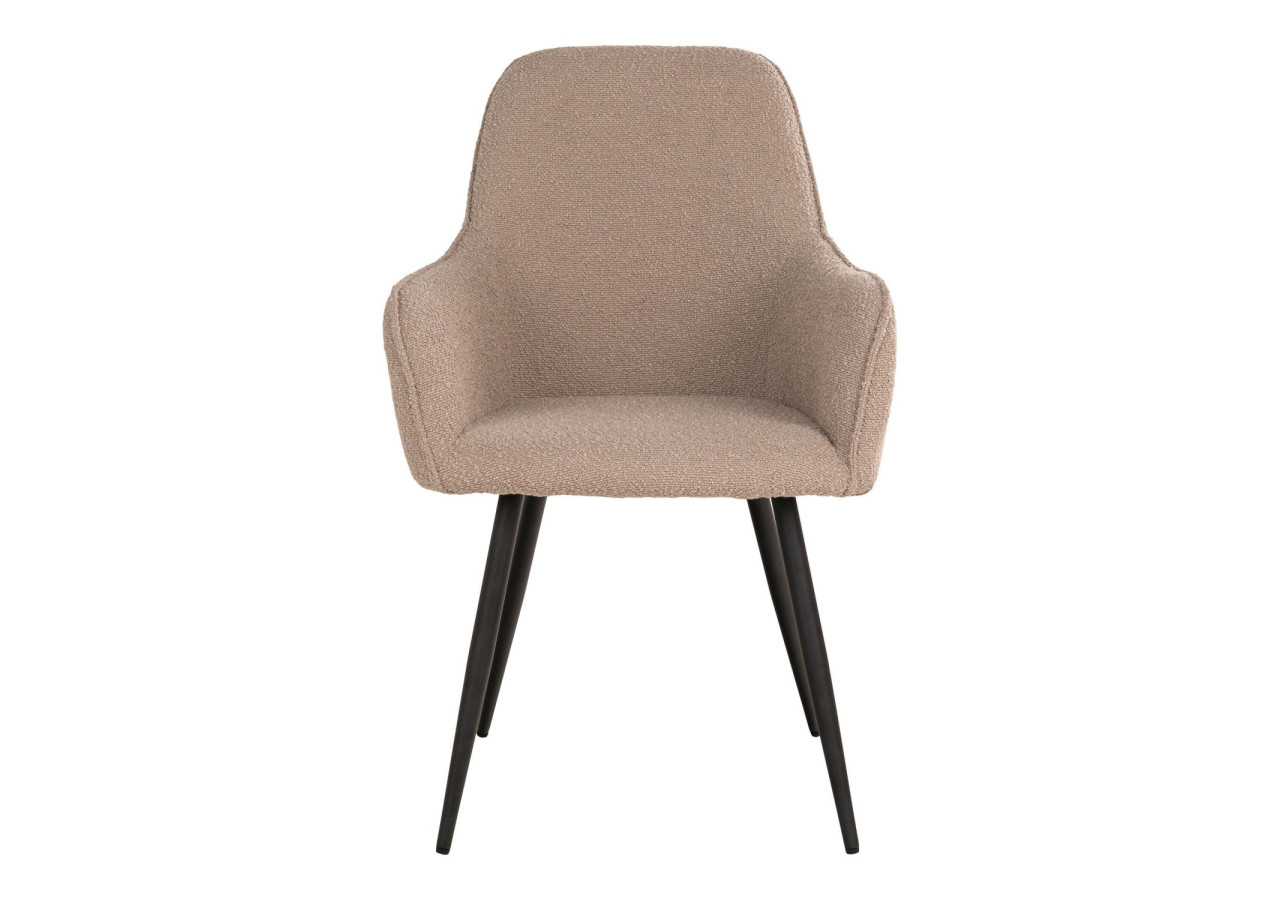 Chaise de Salle à Manger HARBO - Boucle beige avec pieds noirs - 1001164 - House Nordic