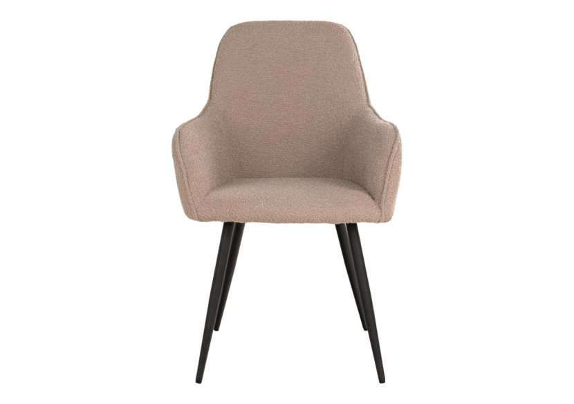 Chaise de Salle à Manger HARBO - Boucle beige avec pieds noirs - 1001164 - House Nordic Chaise de Salle à Manger HARBO - Boucle beige avec pieds noirs - 1001164 - House Nordic