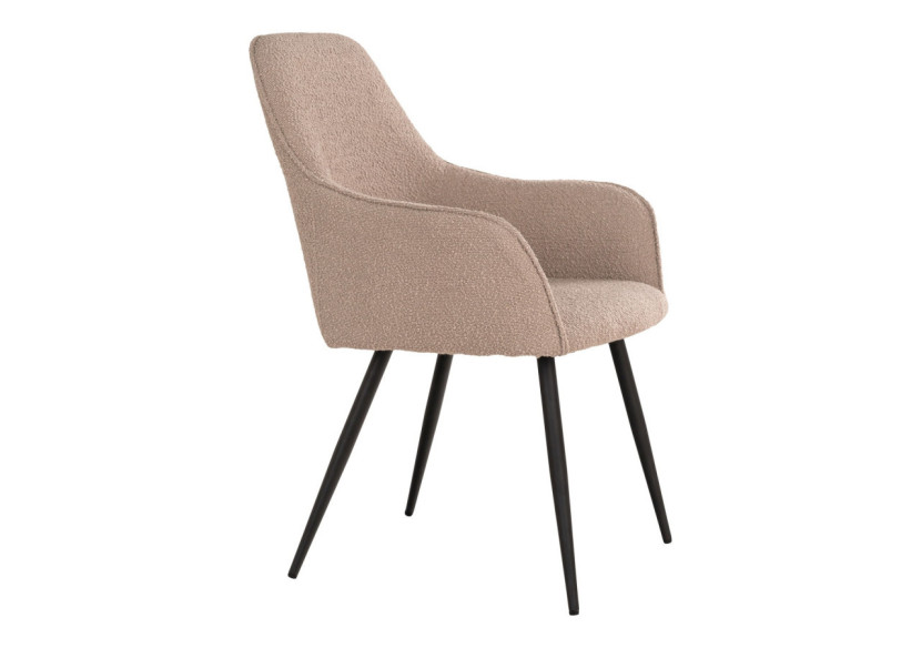 Chaise de Salle à Manger HARBO - Boucle beige avec pieds noirs - 1001164 - House Nordic Chaise de Salle à Manger HARBO - Boucle beige avec pieds noirs - 1001164 - House Nordic
