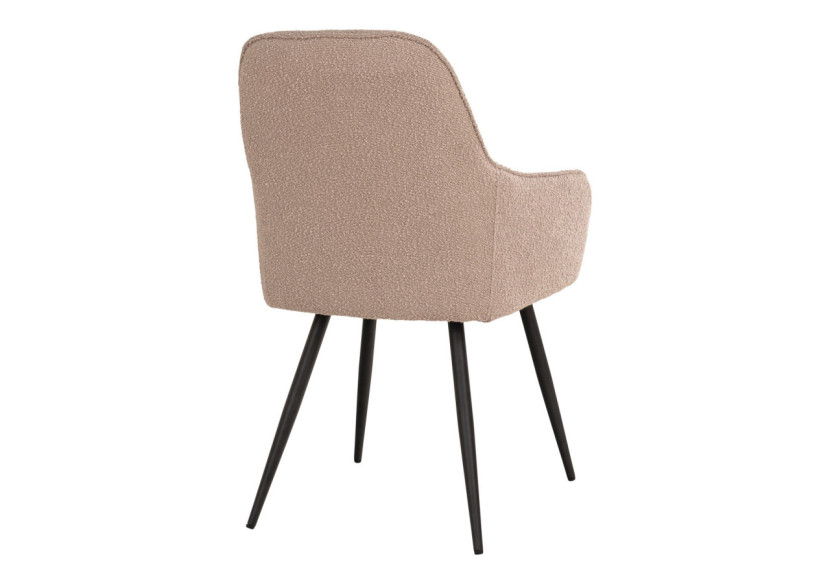 Chaise de Salle à Manger HARBO - Boucle beige avec pieds noirs - 1001164 - House Nordic Chaise de Salle à Manger HARBO - Boucle beige avec pieds noirs - 1001164 - House Nordic