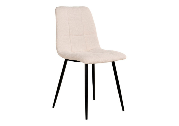 Chaise de Salle à Manger Middelfart - Boucle blanche avec pieds noirs - 1001197 - House Nordic