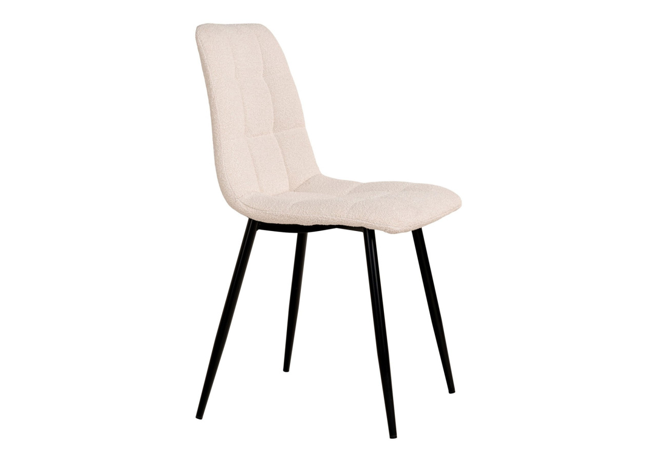 Chaise de Salle à Manger Middelfart - Boucle blanche avec pieds noirs - 1001197 - House Nordic