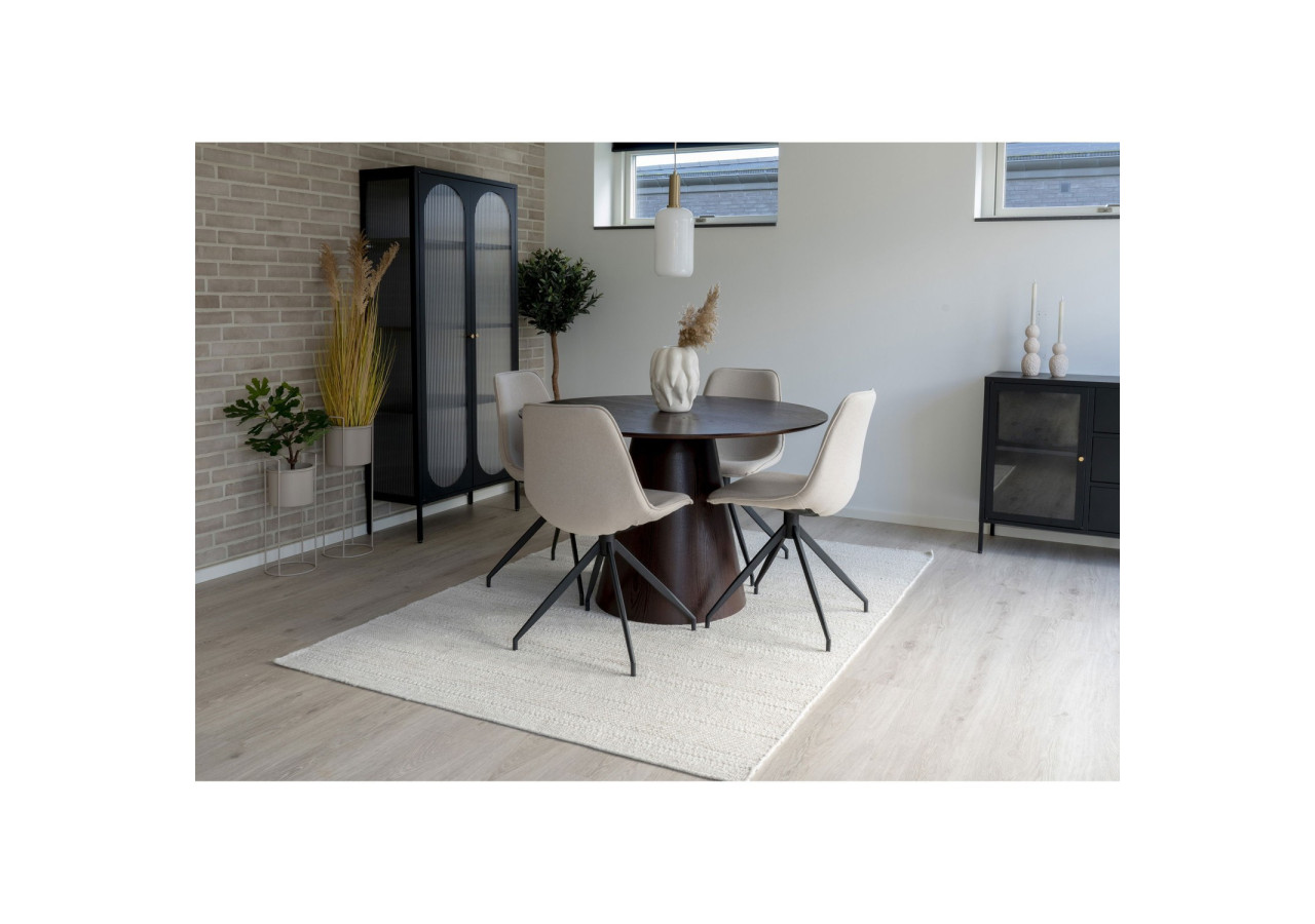 Chaise de Salle à Manger Monaco - Boucle sand avec pieds noirs - 1001285 - House Nordic