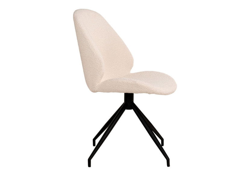 Chaise de Salle à Manger Monte Carlo - Boucle blanche avec base pivotante - 1001354 - House Nordic Chaise de Salle à Manger Monte Carlo - Boucle blanche avec base pivotante - 1001354 - House Nordic