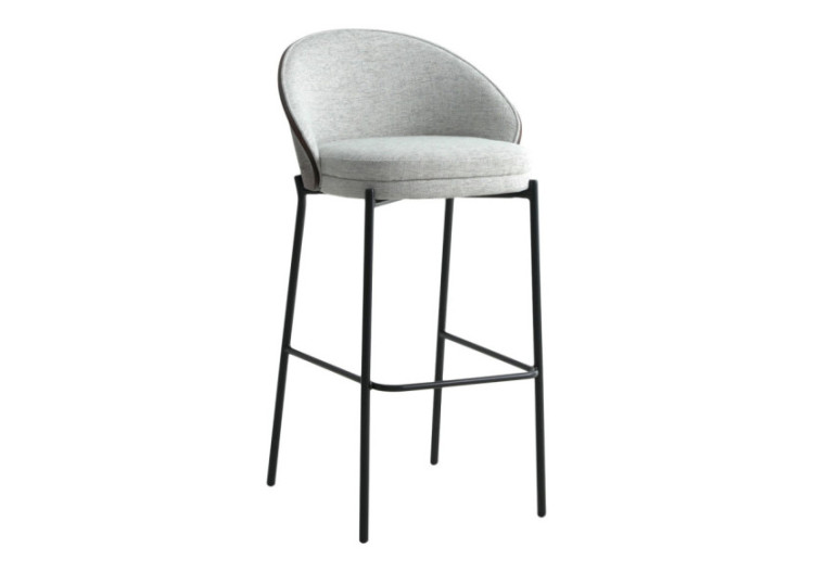 Chaise de Bar Canelas - Gris clair avec dossier marron foncé - 1001360 - House Nordic