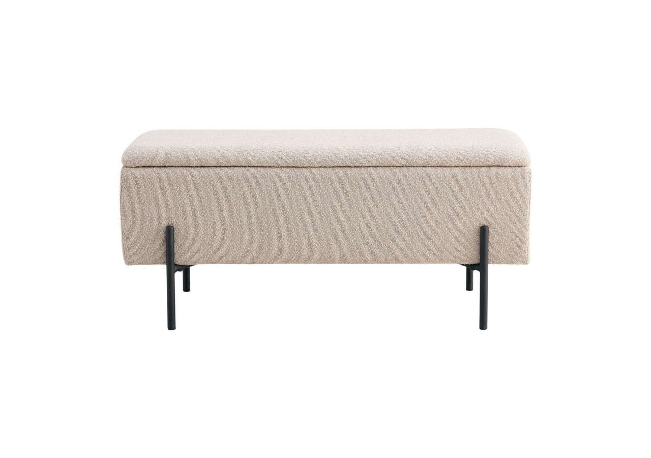 Banc Watford - Boucle beige avec rangement, 95x36,5x46 cm - 1409075 - House Nordic