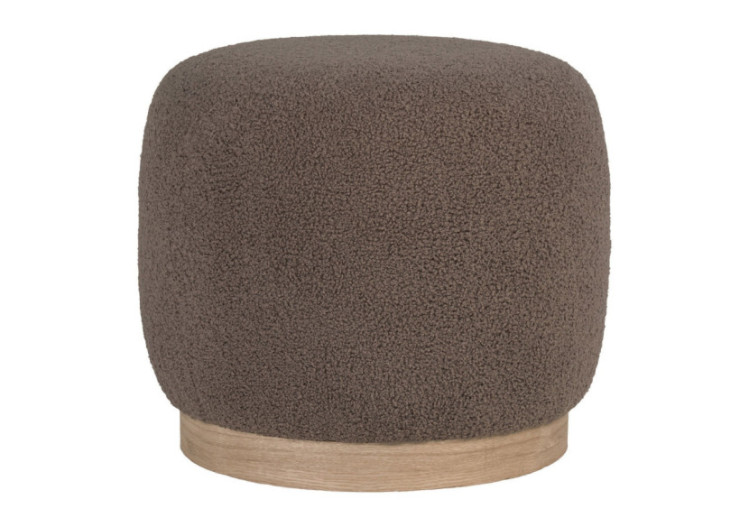 Pouf Belfort - Boucle marron 44,5x40 cm - 1501220 - House Nordic
