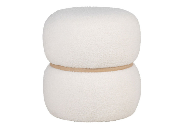 Pouf Milford - Boucle blanche 38x41 cm - 1501221 - House Nordic