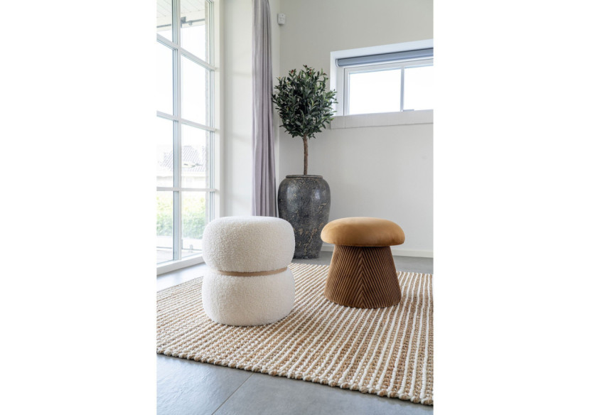 Pouf Hampton - Velours ocre 39x42 cm - 1501224 - House Nordic