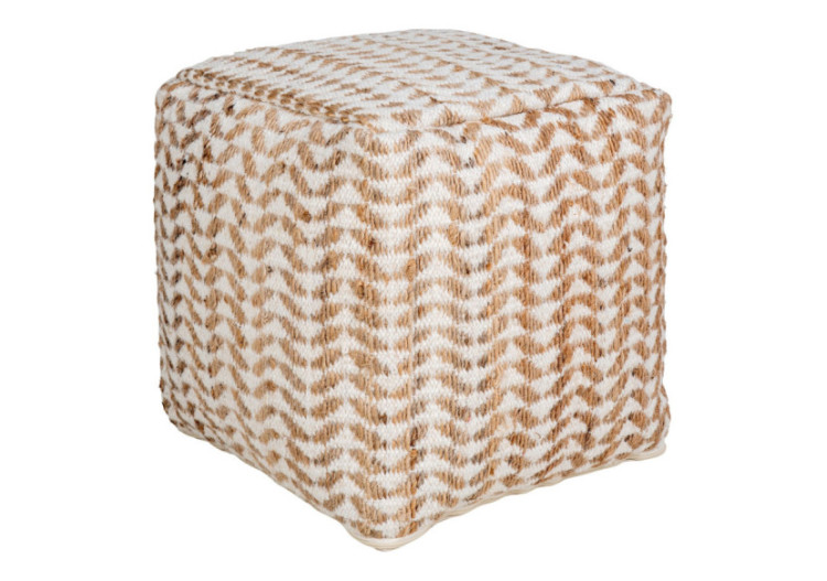 Pouf Vapi - Tissé main naturel/ivoire 40x40 cm - 1504065 - House Nordic