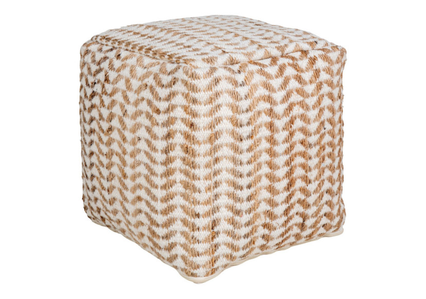 Pouf Vapi - Tissé main naturel/ivoire 40x40 cm - 1504065 - House Nordic