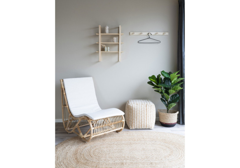 Pouf Vapi - Tissé main naturel/ivoire 40x40 cm - 1504065 - House Nordic