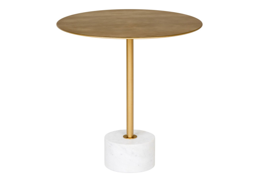 Table d'appoint Lecco - Laiton et marbre 51x52 cm - 1601000 - House Nordic