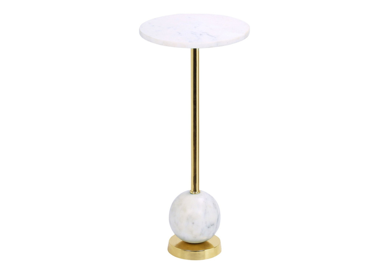 Table d'appoint Salo - Laiton et marbre 25,5x54 cm - 1605000 - House Nordic