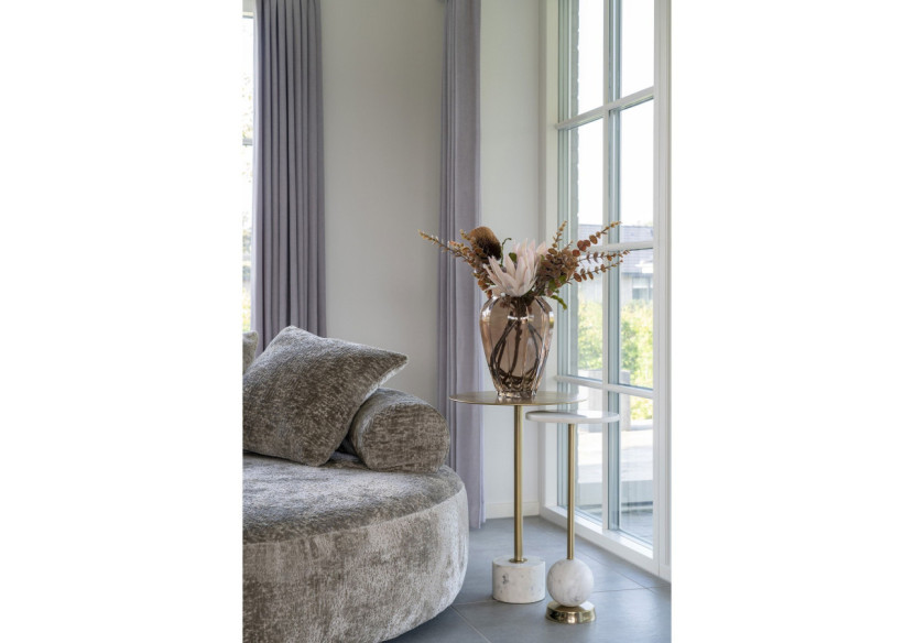 Table d'appoint Salo - Laiton et marbre 25,5x54 cm - 1605000 - House Nordic