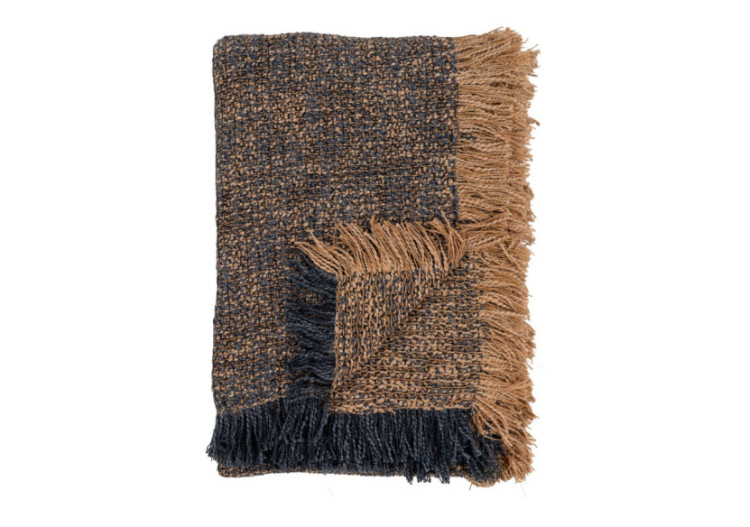 Plaid Ely - Plaid bleu/jaune, 130x170 cm - 3960911 - House Nordic