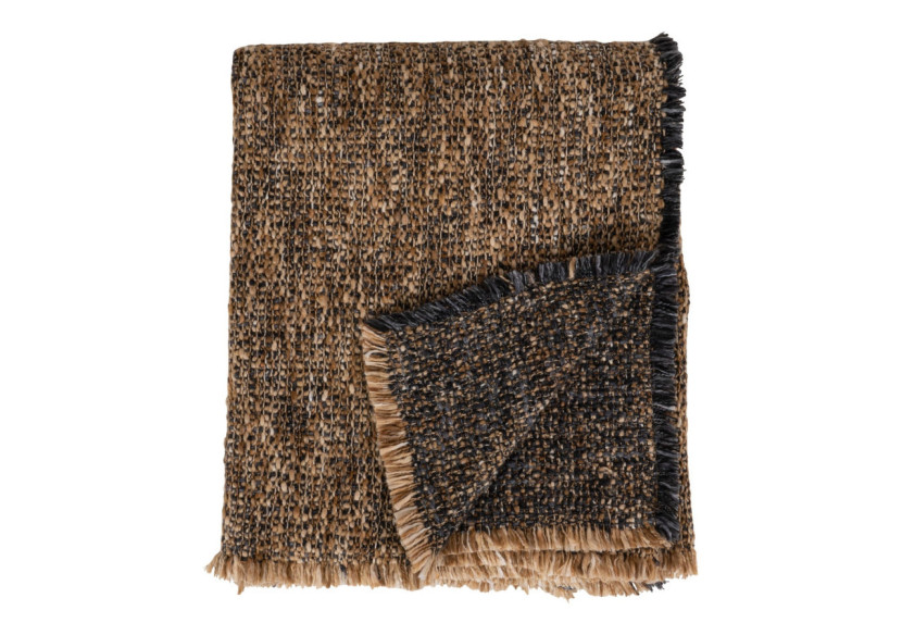 Plaid Ely - Plaid bleu/jaune, 130x170 cm - 3960911 - House Nordic