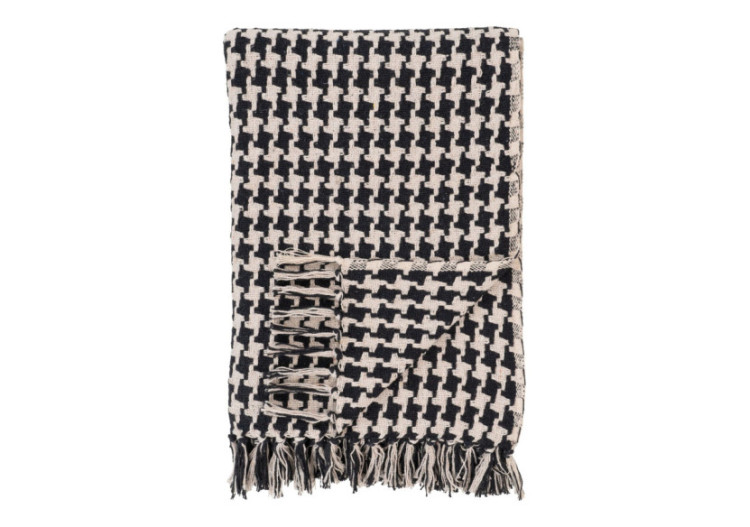Plaid Side - Plaid noir/beige, 130x180 cm - 3960915 - House Nordic