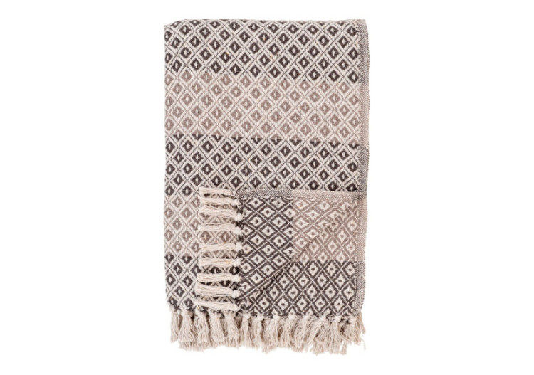 Plaid Alanya - Plaid marron/beige/blanc, 130x180 cm - 3960916 - House Nordic