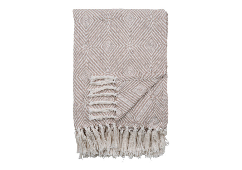 Plaid Cort - Plaid en coton ivoire/beige, design B, 130x160 cm - 3961008 - House Nordic