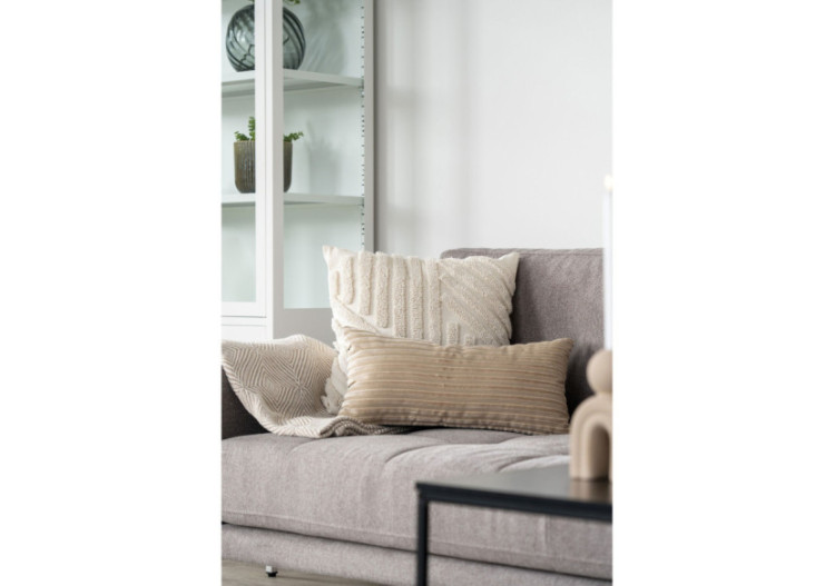 Plaid Cort - Plaid en coton ivoire/beige, design B, 130x160 cm - 3961008 - House Nordic 2