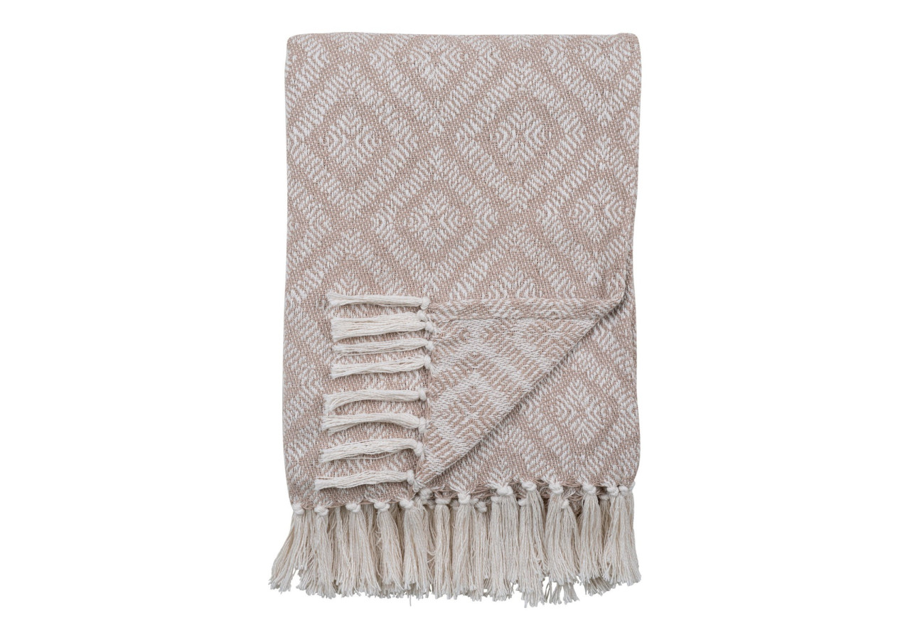 Plaid CORT - Coton ivoire/beige 130x160 cm - 3961009 - House Nordic
