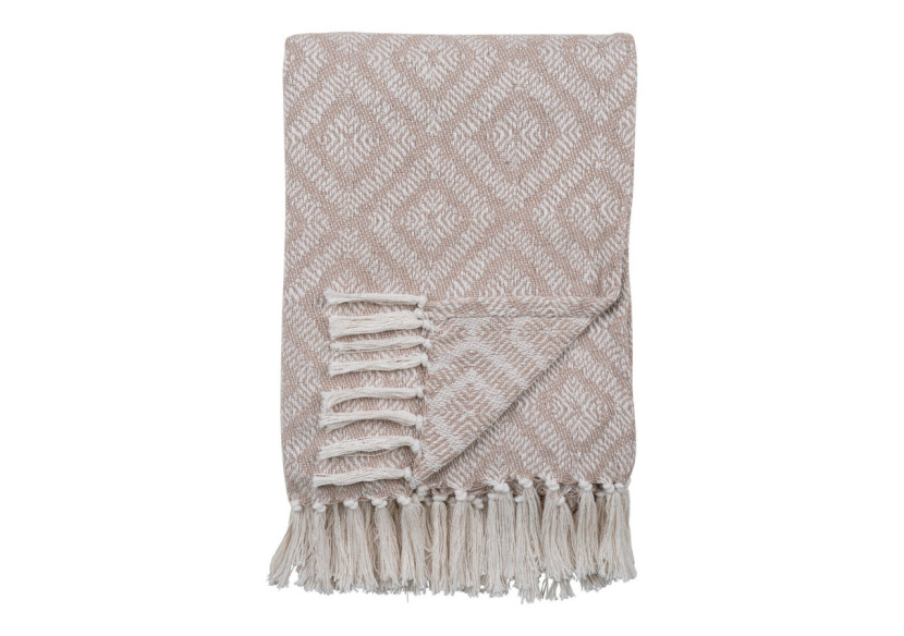 Plaid CORT - Coton ivoire/beige 130x160 cm - 3961009 - House Nordic